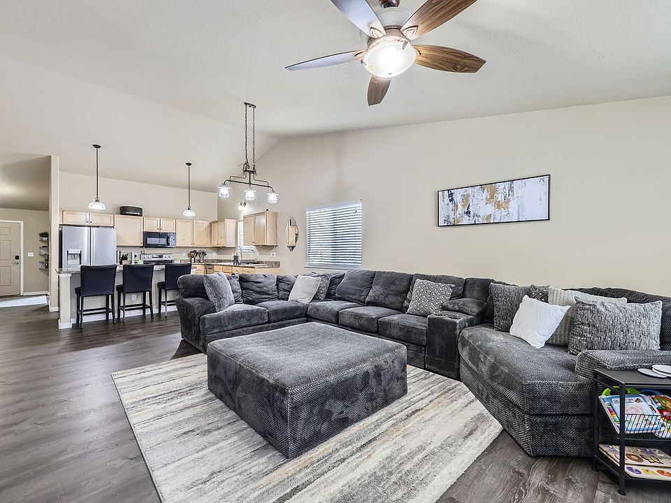 Great open concept living with a massive living room and a similarly spacious kitchen