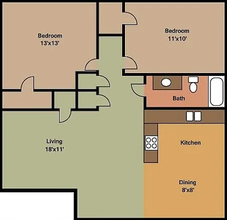 Scotsdale 2 Bedroom, 1 Bathroom Scotsdale 2 Bedroom, 1 Bathroom