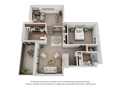 Floor plan 1 Bed 1 Bath Loft