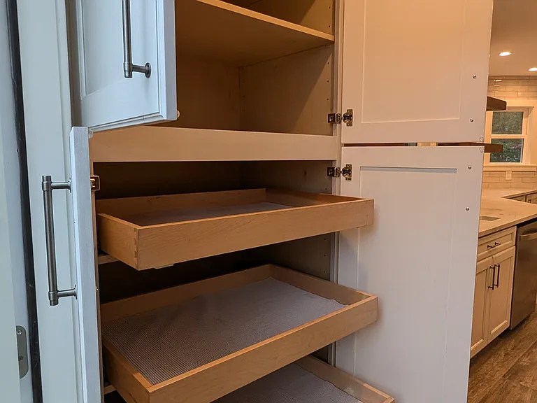pull out shelves in the pantry