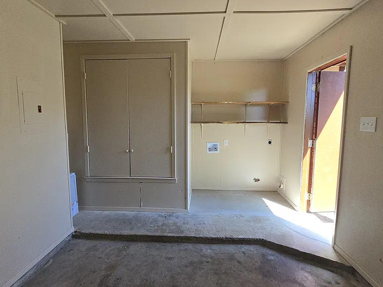 Garage - Laundry Hookups & HVAC closet