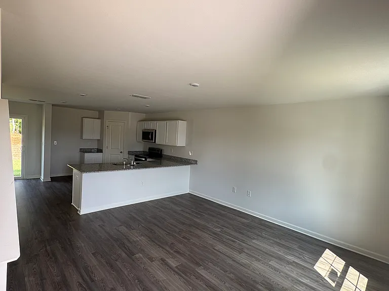 Open floor plan with kitchen