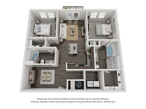 Floor plan B2 with Flex Space