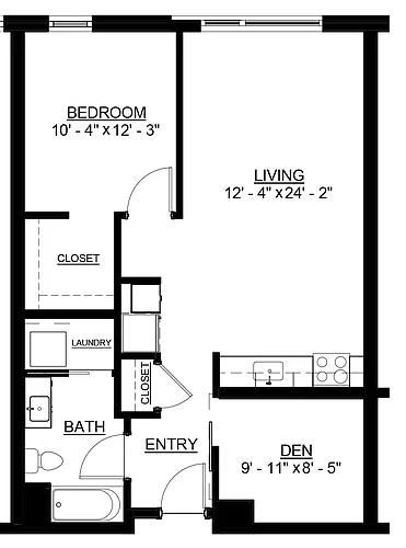 Floor plan 1 Bed 1 Bath