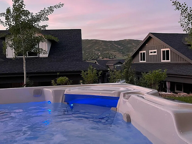 Hot tub with views of Jeremy Ranch