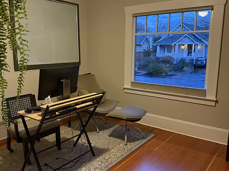 Bedroom #1 (set up as an office), includes narrow walk in closet