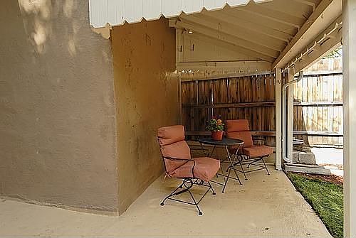 2 patio areas, one covered, one open
