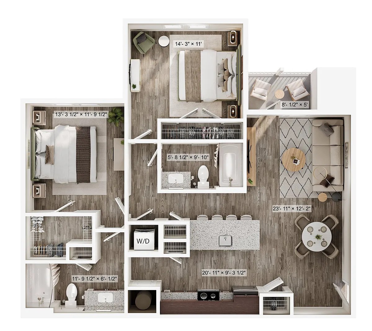 Floor plan 2x2 Heritage