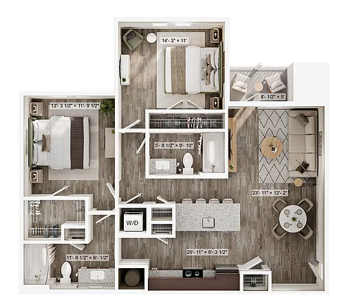 Floor plan 2x2 Heritage