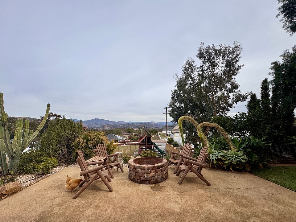 Backyard patio with view
