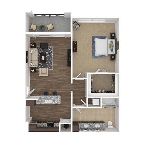 Floor plan Workforce Housing 1-Bedrooms