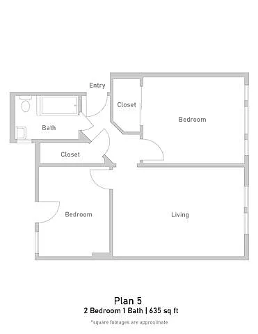 Floor plan 1 Bedroom - Junior - Plan 5