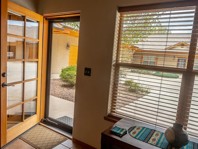 front door and view from living area