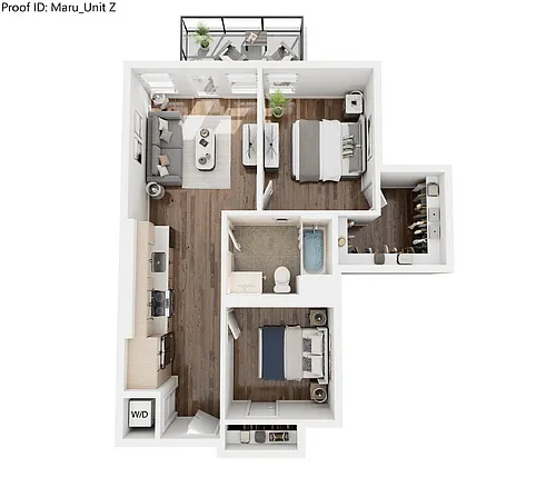 Floor plan Z - 1 Bedroom 1 Den