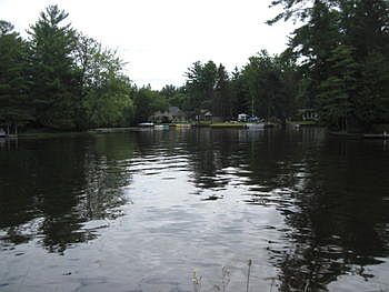 View out to main Wixom Lake.