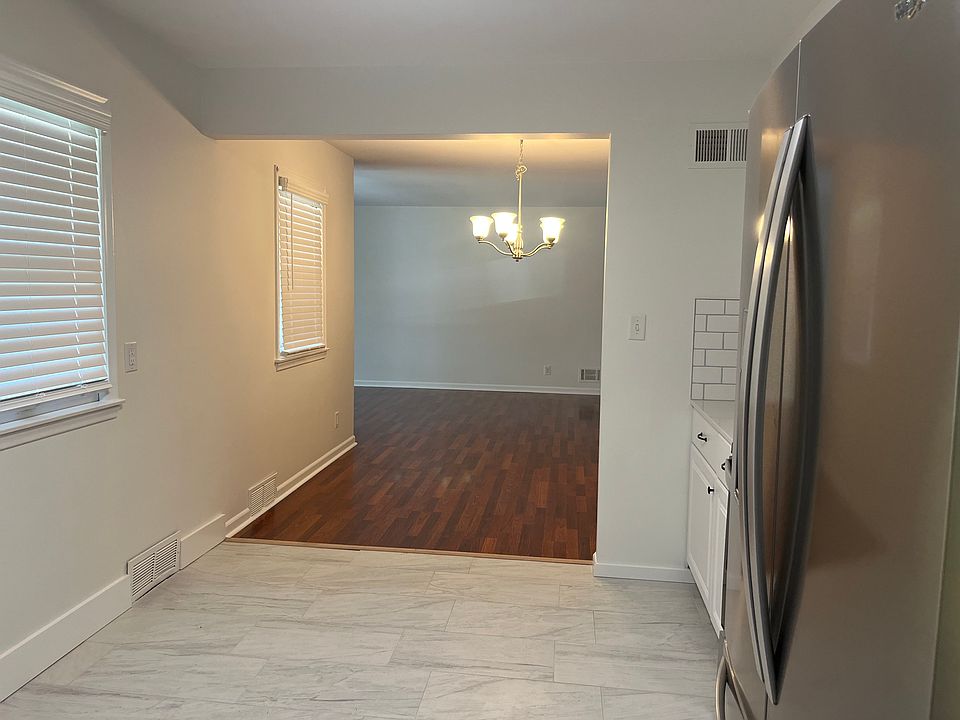 Kitchen looking into the dining and living area.