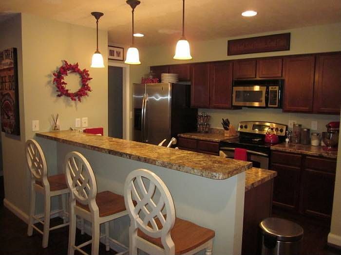 Kitchen with bar seating