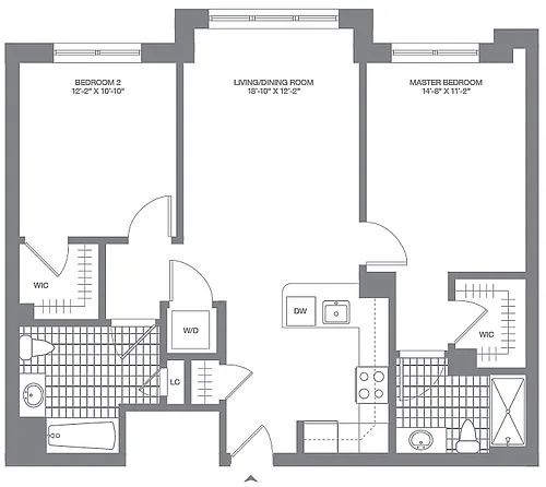 Floor plan 2 Bed/2 Bath