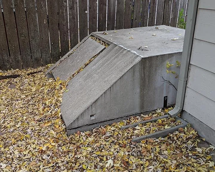 Backyard - Storm shelter with wired electric and light fixture.