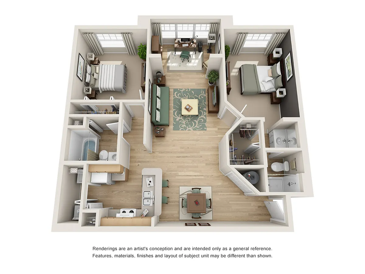 Floor plan 2x2 Den