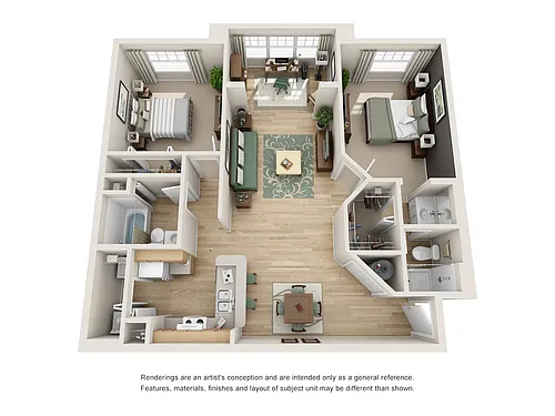 Floor plan 2x2 Den