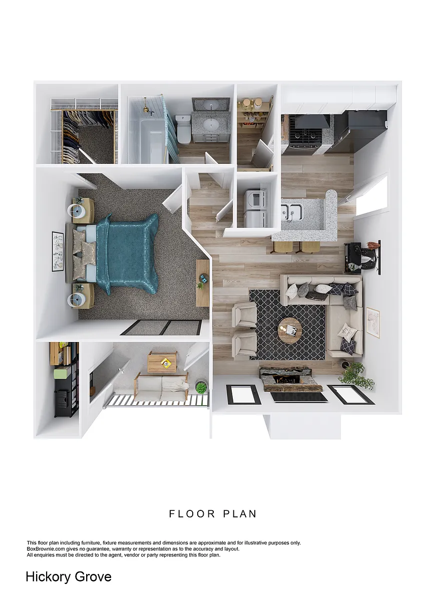 Floor plan 1 Bedroom, 1 Bathroom