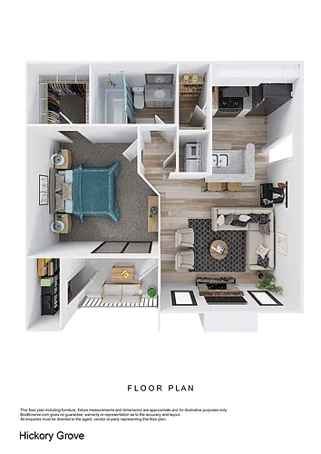 Floor plan 1 Bedroom, 1 Bathroom