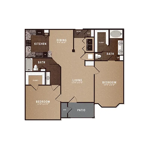 Floor plan B1 2X2