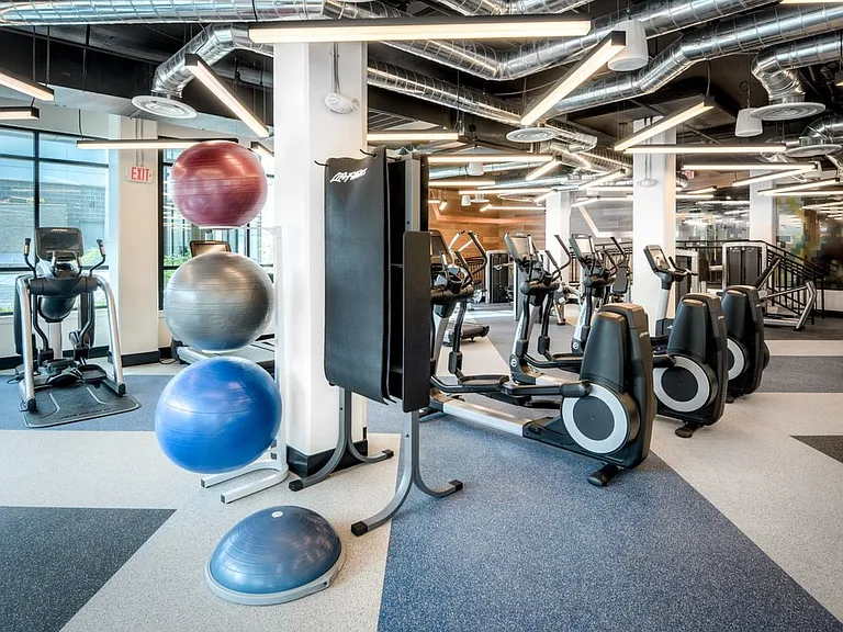 Fitness center with cardio and strength equipment