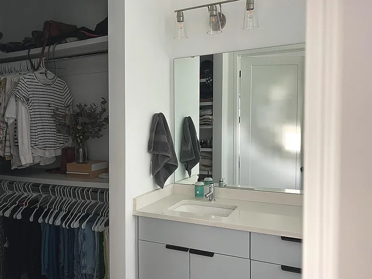Largest master room bathroom and closet
