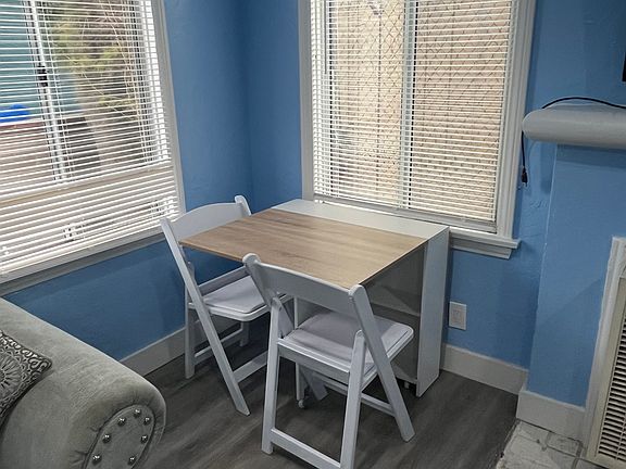 Table used as a desk.