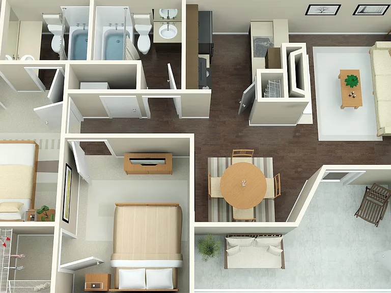 2x2 floor plan Riverbend