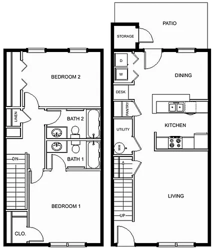 Floor plan 2-2B