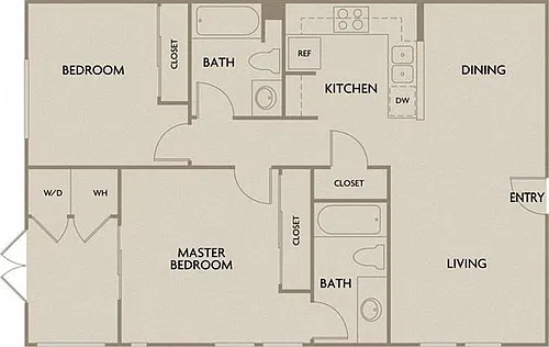 Floor plan Waterfront Two Bedroom