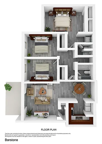 Floor plan 3 Bedroom, 2 Bathroom Renovated