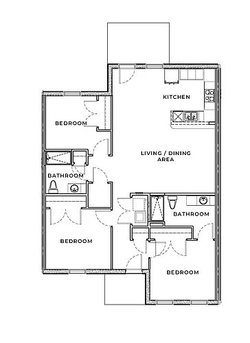 Floor plan 3 Bedroom 2 Bathroom