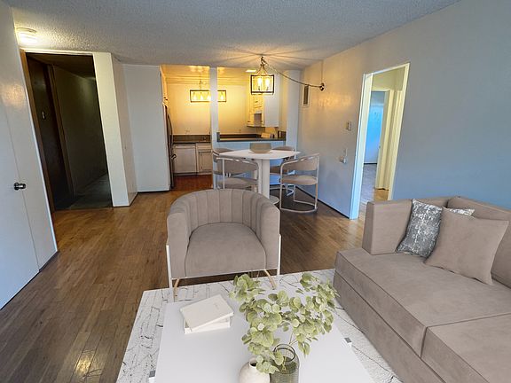 Living room and dining room