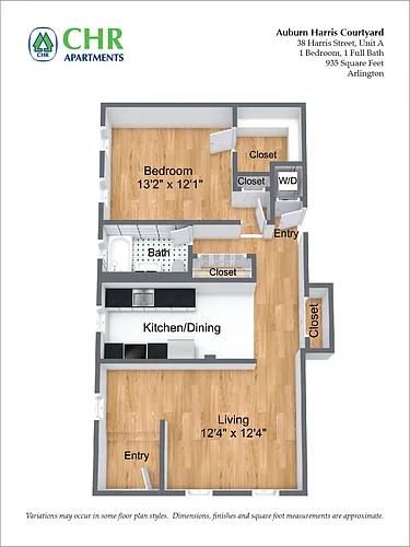 Floor plan 1 Bedroom/1 Bath