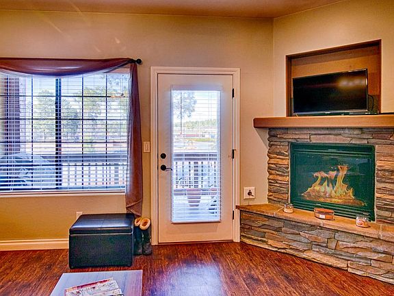 Fireplace and balcony