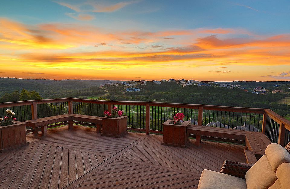 Back patio after sunset