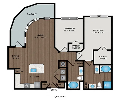 Floor plan 1294 Sq Ft
