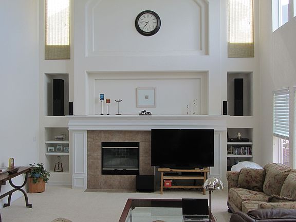 High ceiling family room 