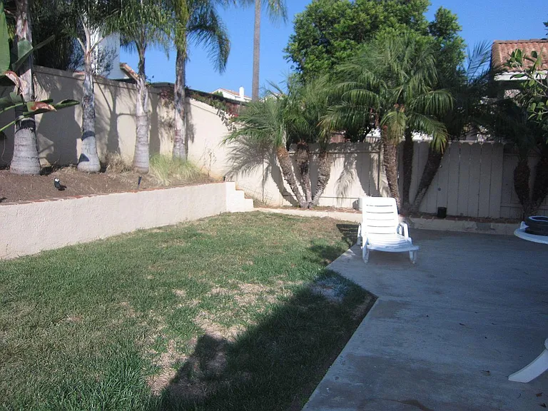 private fenced backyard