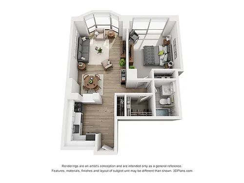 Floor plan One Bedroom K