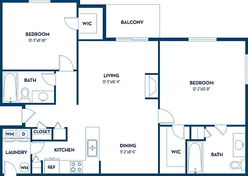 2 Bedroom | 2 Bath | 1155 SF (Attached Garage Available) 2 Bedroom | 2 Bath | 1155 SF (Attached Garage Available)
