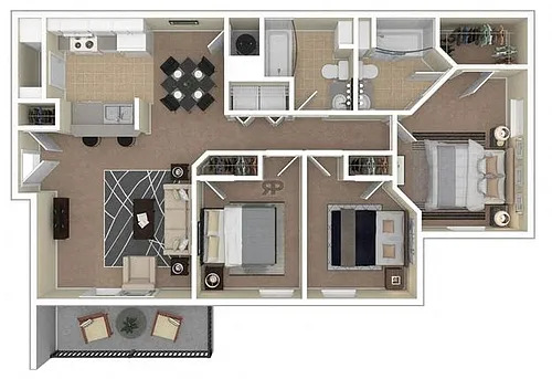 Floor plan 3 Bedroom | 2 Bathroom