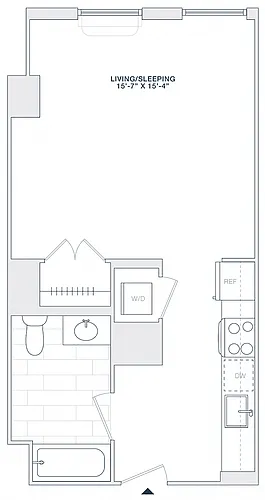 Floor plan STUDIO 1 BATH 500 RSF