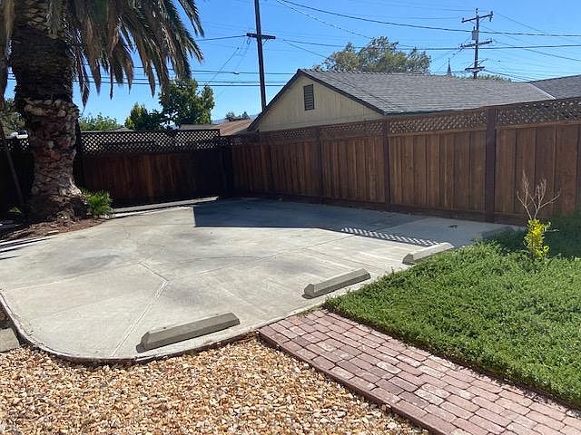One of the three parking spaces