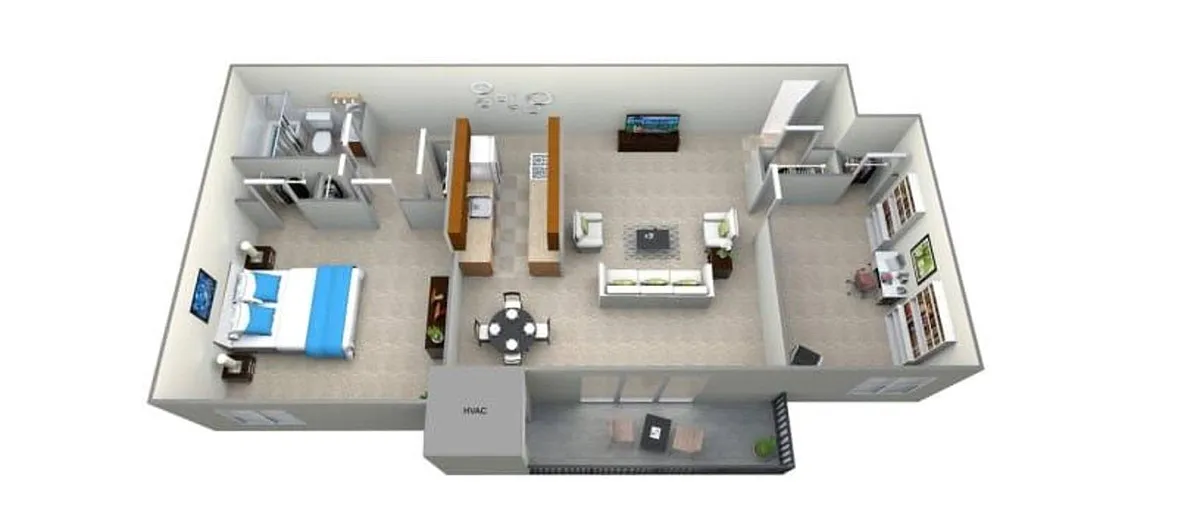 Floor plan One Bedroom & Den (Classic)