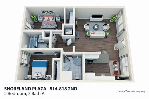 Floor plan 2 Bedroom 2 Bath